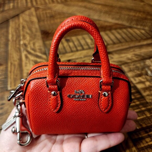 ✨️NWT Mini Coach Rowan Satchel Bag Charm Red✨️ - Picture 2 of 8